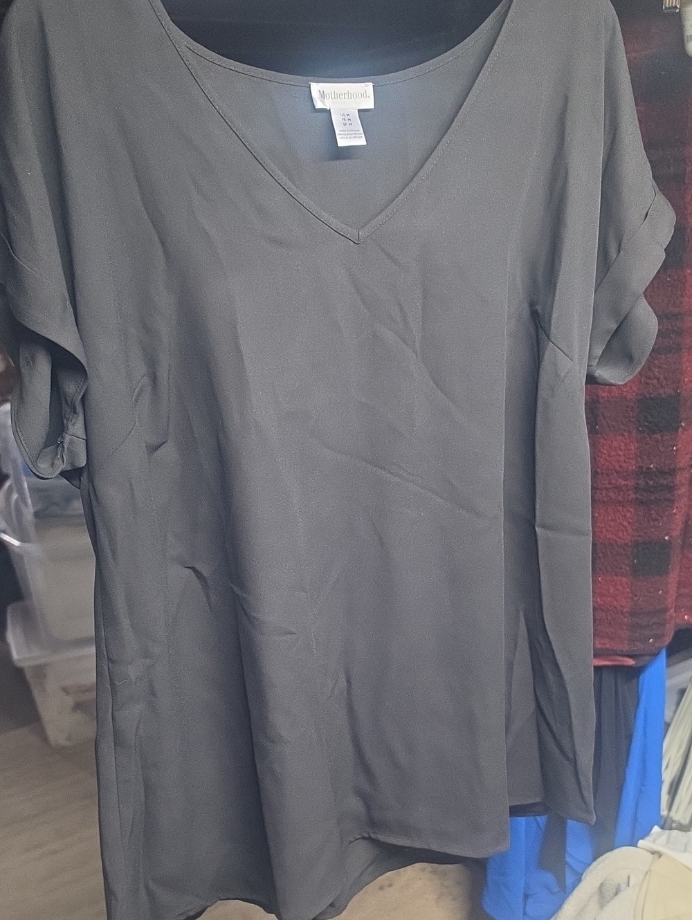 Motherhood Maternity Black V-Neck Short Sleeve Tunic